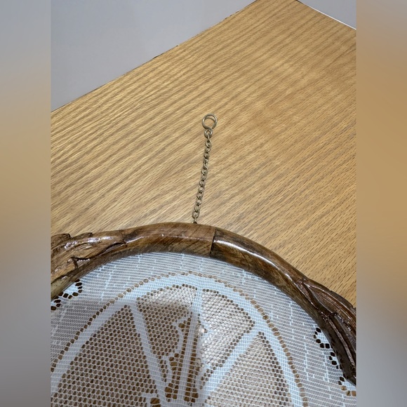 Vintage Lace Cat Wall Hanging with Wooden Frame 1970s/80s - Picture 5 of 6